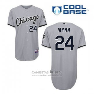 Camiseta Beisbol Hombre Chicago White Sox 24 Early Wynn Gris Cool Base