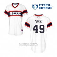 Camiseta Beisbol Hombre Chicago White Sox 49 Chris Sale Blanco Alterno Cool Base