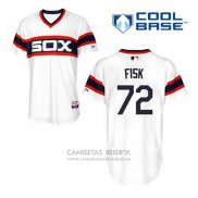Camiseta Beisbol Hombre Chicago White Sox 72 Carlton Fisk Blanco Alterno Cool Base