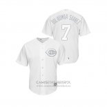 Camiseta Beisbol Hombre Cincinnati Reds Eugenio Suarez 2019 Players Weekend Bolibomba Suarez Replica Blanco