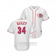 Camiseta Beisbol Hombre Cincinnati Reds Homer Bailey Cool Base Primera Blanco