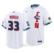 Camiseta Beisbol Hombre Cincinnati Reds Jesse Winker 2021 All Star Replica Blanco
