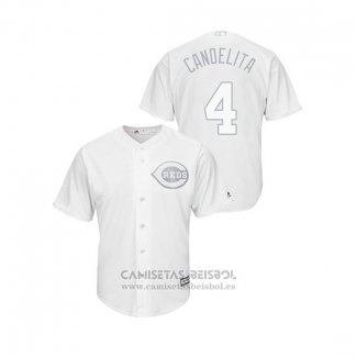 Camiseta Beisbol Hombre Cincinnati Reds Jose Iglesias 2019 Players Weekend Candelita Replica Blanco