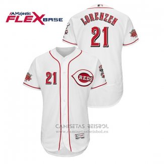 Camiseta Beisbol Hombre Cincinnati Reds Michael Lorenzen Flex Base Blanco