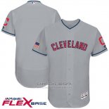 Camiseta Beisbol Hombre Cleveland Indians 2017 Estrellas y Rayas Gris Flex Base