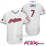 Camiseta Beisbol Hombre Cleveland Indians 2017 Estrellas y Rayas Yan Gomes Blanco Flex Base