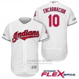 Camiseta Beisbol Hombre Cleveland Indians 2017 Postemporada Edwin Encarnacion Blanco Flex Base