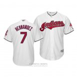 Camiseta Beisbol Hombre Cleveland Indians Cesar Hernandez Cool Base Primera Blanco