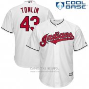 Camiseta Beisbol Hombre Cleveland Indians Josh Tomlin 43 Blanco Cool Base