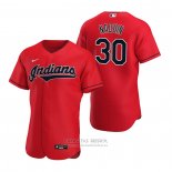 Camiseta Beisbol Hombre Cleveland Indians Tyler Naquin Autentico Alterno 2020 Rojo