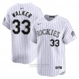 Camiseta Beisbol Hombre Colorado Rockies Larry Walker Primera Limited Blanco