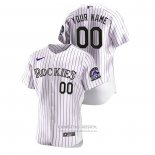 Camiseta Beisbol Hombre Colorado Rockies Personalizada Authentic Blanco