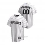 Camiseta Beisbol Hombre Colorado Rockies Personalizada Replica Primera Blanco