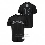 Camiseta Beisbol Hombre Colorado Rockies Tony Wolters 2019 Players Weekend Autentico Negro