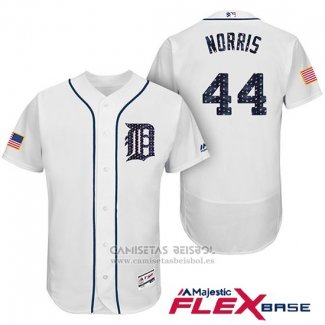 Camiseta Beisbol Hombre Detroit Tigers 2017 Estrellas y Rayas Daniel Norris Blanco Flex Base