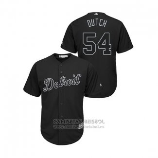 Camiseta Beisbol Hombre Detroit Tigers Drew Verhagen 2019 Players Weekend Dutch Replica Negro