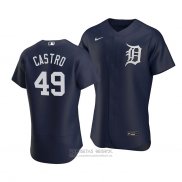 Camiseta Beisbol Hombre Detroit Tigers Willi Castro Alterno Autentico Azul