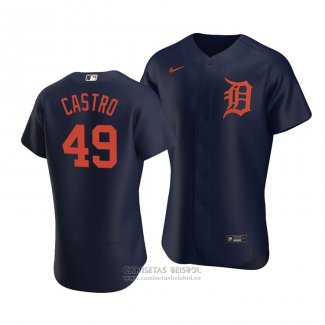 Camiseta Beisbol Hombre Detroit Tigers Willi Castro Autentico Alterno Azul