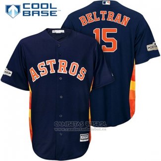 Camiseta Beisbol Hombre Houston Astros Carlos Beltran Azul Cool Base