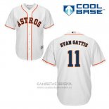 Camiseta Beisbol Hombre Houston Astros Evan Gattis 11 Blanco Primera Cool Base