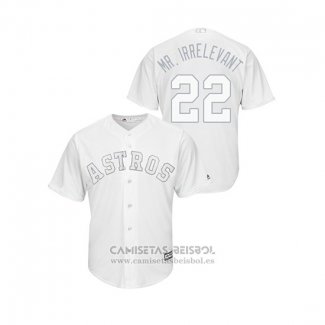 Camiseta Beisbol Hombre Houston Astros Josh Reddick 2019 Players Weekend Mr. Irrelevant Replica Blanco