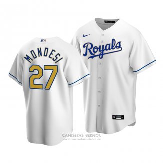 Camiseta Beisbol Hombre Kansas City Royals Adalberto Mondesi Replica Cool Base Primera Blanco