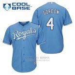 Camiseta Beisbol Hombre Kansas City Royals Alex Gordon 4 Powder Azul Alterno Cool Base