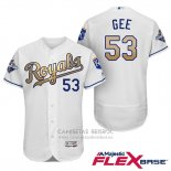 Camiseta Beisbol Hombre Kansas City Royals Campeones 53 Dillon Gee Flex Base Oro