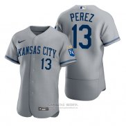 Camiseta Beisbol Hombre Kansas City Royals Salvador Perez 2022 Autentico Gris