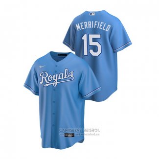 Camiseta Beisbol Hombre Kansas City Royals Whit Merrifield Replica Alterno Azul