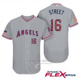 Camiseta Beisbol Hombre Los Angeles Angels 2017 Estrellas y Rayas Huston Street Gris Flex Base