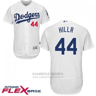 Camiseta Beisbol Hombre Los Angeles Dodgers 44 Rich Hill Blanco Flex Base