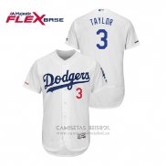 Camiseta Beisbol Hombre Los Angeles Dodgers Chris Taylor Flex Base Blanco