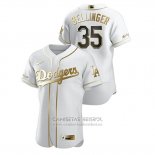 Camiseta Beisbol Hombre Los Angeles Dodgers Cody Bellinger Golden Edition Autentico Blanco