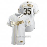 Camiseta Beisbol Hombre Los Angeles Dodgers Cody Bellinger Golden Edition Autentico Blanco
