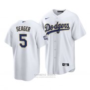 Camiseta Beisbol Hombre Los Angeles Dodgers Corey Seager 2021 Gold Program Replica Blanco