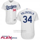 Camiseta Beisbol Hombre Los Angeles Dodgers Fernando Valenzuela Autentico Collection Flex Base Blanco