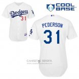 Camiseta Beisbol Hombre Los Angeles Dodgers Joc Pederson 31 Blanco Primera Cool Base
