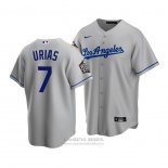 Camiseta Beisbol Hombre Los Angeles Dodgers Julio Urias 2020 Replica Road Gris