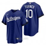 Camiseta Beisbol Hombre Los Angeles Dodgers Justin Turner 2021 City Connect Replica Azul