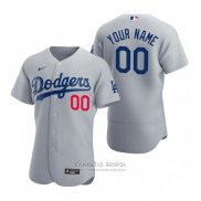 Camiseta Beisbol Hombre Los Angeles Dodgers Personalizada Autentico 2020 Alterno Gris