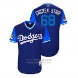 Camiseta Beisbol Hombre Los Angeles Dodgers Ross Stripling 2018 LLWS Players Weekend Chicken Strip Azul