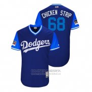 Camiseta Beisbol Hombre Los Angeles Dodgers Ross Stripling 2018 LLWS Players Weekend Chicken Strip Azul