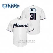 Camiseta Beisbol Hombre Miami Marlins Caleb Smith Cool Base Primera 2019 Blanco