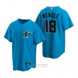 Camiseta Beisbol Hombre Miami Marlins Joey Wendle Replica Alterno Azul