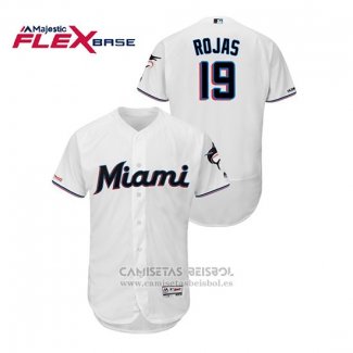 Camiseta Beisbol Hombre Miami Marlins Miguel Rojas 150th Aniversario Patch 2019 Flex Base Blanco