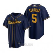 Camiseta Beisbol Hombre Milwaukee Brewers Eduardo Escobar Replica Alterno Azul