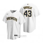 Camiseta Beisbol Hombre Milwaukee Brewers Mike Brosseau Replica Alterno Blanco