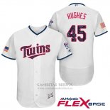 Camiseta Beisbol Hombre Minnesota Twins 2017 Estrellas y Rayas Phil Hughes Blanco Flex Base
