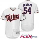 Camiseta Beisbol Hombre Minnesota Twins 2017 Postemporada Ervin Santana Blanco Flex Base